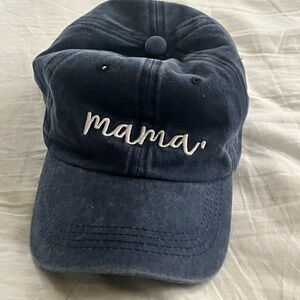 Navy Blue 'Mama' Women’s Embroidered Baseball Cap NWOT Lounge Neutral Casual